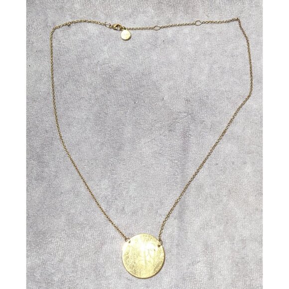 Stella & Dot Gold Monogram Disc Necklace - Picture 7 of 8
